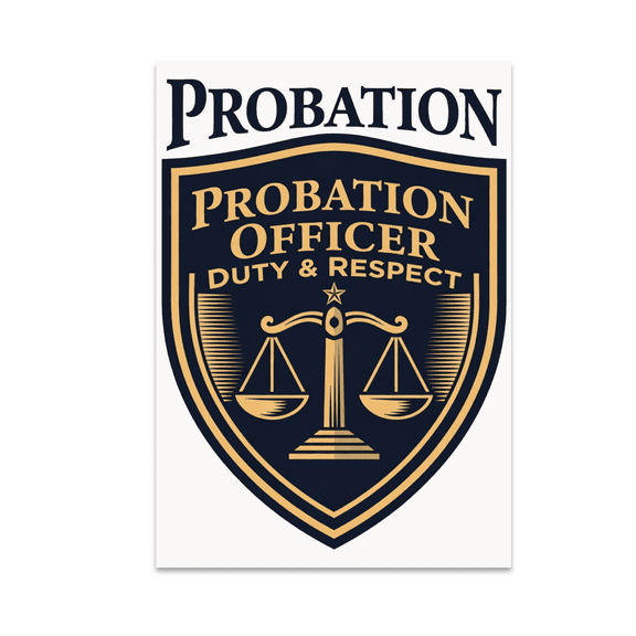 Probation Officer Duty & Respect Wall Art - Probation Officer - 13x19 Poster Print
