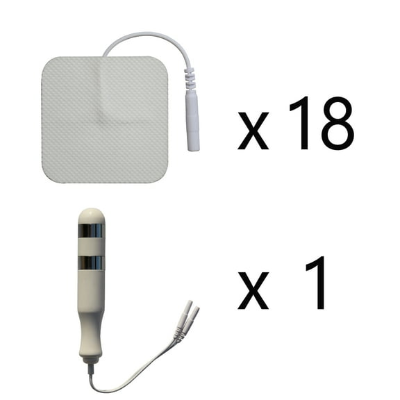 Probe for kegel Exercise, Pelvic Floor Electrical Muscle Stimulation, Incontinence - Compatible with Incontinence EMS Machine +Pads 18Pcs