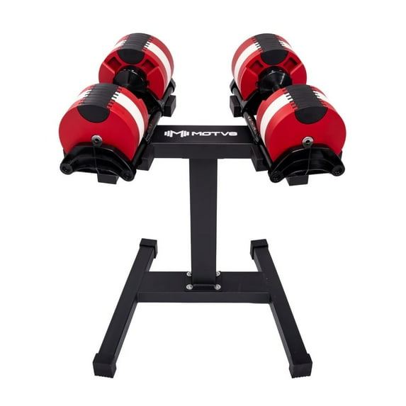 Probell 580 Adjustable Dumbbells - Motv8 Probells, 5lbs - 80lbs Adjustable Free Weight Dumbbells for Men and Women - Strength Training and Fitness (Candy Cane Pair With Stand)