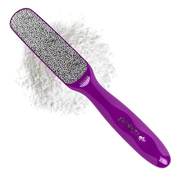 "Probelle Double Sided Multidirectional Nickel Foot File Callus Remover - Immediately reduces calluses and corns to powder for instant results, safe tool (Purple)"