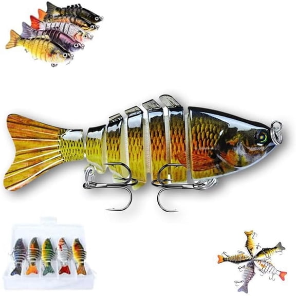 Fishing Gear - Bionic Swimming Bait, 3D  Bionic Swimming Lure, Fishing Soft Plastic Lures That Swim by Itself, Robotic Fishing Lure Suitable for All Kinds of Fishing Waters