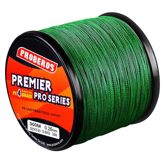 Proberos 4-Strand Braided PE Fishing Line, High Strength 300M 30LB Abrasion Resistant Line