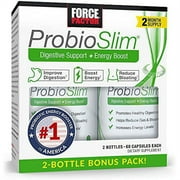 ProbioSlim Probiotic Supplement for Women and Men with Probiotics and Green Tea Extract, Reduce Gas, Bloating, Constipation, Support Digestive and Gut Health, Force Factor, 120 Capsules Twin Pack