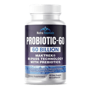 Probiotic 60 Billion CFU - MAKTREK B-Pass Technology with Prebiotics - 60 Capsules