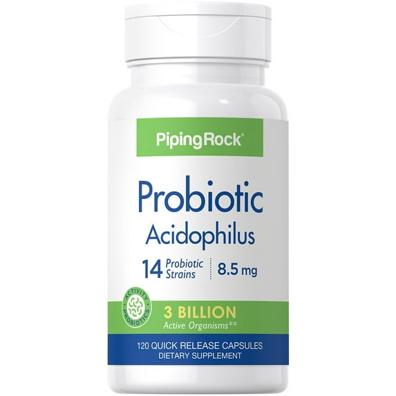 Probiotic Acidophilus 14 Strains 3 Billion Organisms | 120 Capsules for Men and Women | by Piping Rock