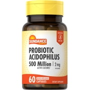 Probiotic Acidophilus 2mg | 60 Capsules | 500 Million Active Cultures | Non-GMO, Gluten Free | by Sundance