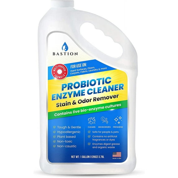 Probiotic Enzyme Cleaner - Professional Strength Solution -One Gallon- Natural Bio-Enzymatic Stain & Odor Remover - No Rinse Formula - Dye Free (Packaging May Vary)