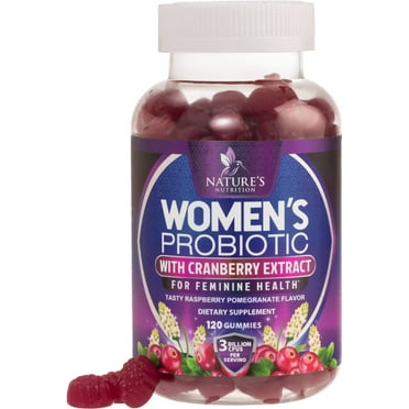 Probiotics for Women Gummy - 6 Diverse Strains w/ Cranberry, PH Balance, Digestive & Feminine Health Support, 3 Billion CFU Womens Probiotic for Urinary & Immune Support, Non-GMO - 120 Gummies