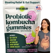 BoochBod - For Bloating, Constipation, GLP1 Support - Probiotic Kombucha Gummy - Probiotic Fiber Supplement - For Women and Men - 30 Servings