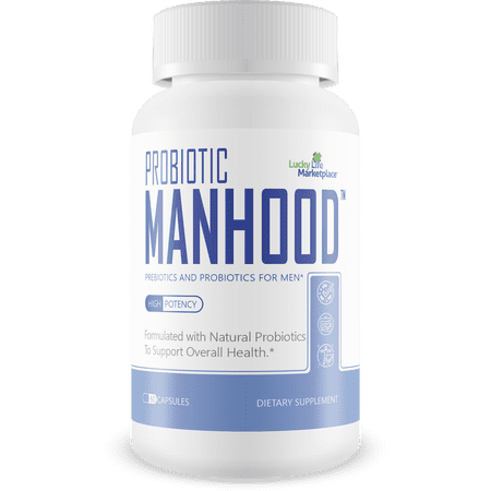 Probiotic Manhood - Premium Male Formula - Male Prebiotics and Probiotics for Men - Premium Formula to Support Male Health - Gut Health - Mood - Digestive & Immune Health