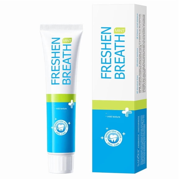 Probiotic Mint Toothpaste for Deep Cleaning Stain Removal Oral Odor Reduction - Gentle Non-Irritating Formula with Lactobacillus for Sensitive Gums Daily Oral Care for All Family Members 120g