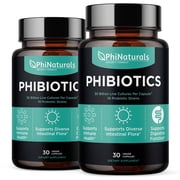 High Potency Probiotics 10 Strains 30 Billion CFUs PhiNaturals   2 Pack - [30 Vegan Capsules] for Women and Men Digestive Gut Health - Lactobacillus Acidophilus Salivarius Rhamnosus Bifidobacterium