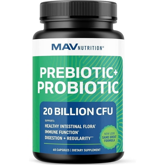 Probiotic & Prebiotic Capsules | Pre and Probiotics for Synbiotic Gut Health & Bloating Relief for Women & Men | 20 Billion CFU | Vegetarian | 60 Ct.