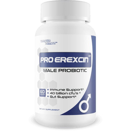 Probiotic Pro Erexcin - Male Probiotic - Support Gut Health, Natural Immune Function, & Overall Male Health - Mens Probiotic Formula Made with Premium Probiotics and Prebiotics - 40 Billion Cfu’s