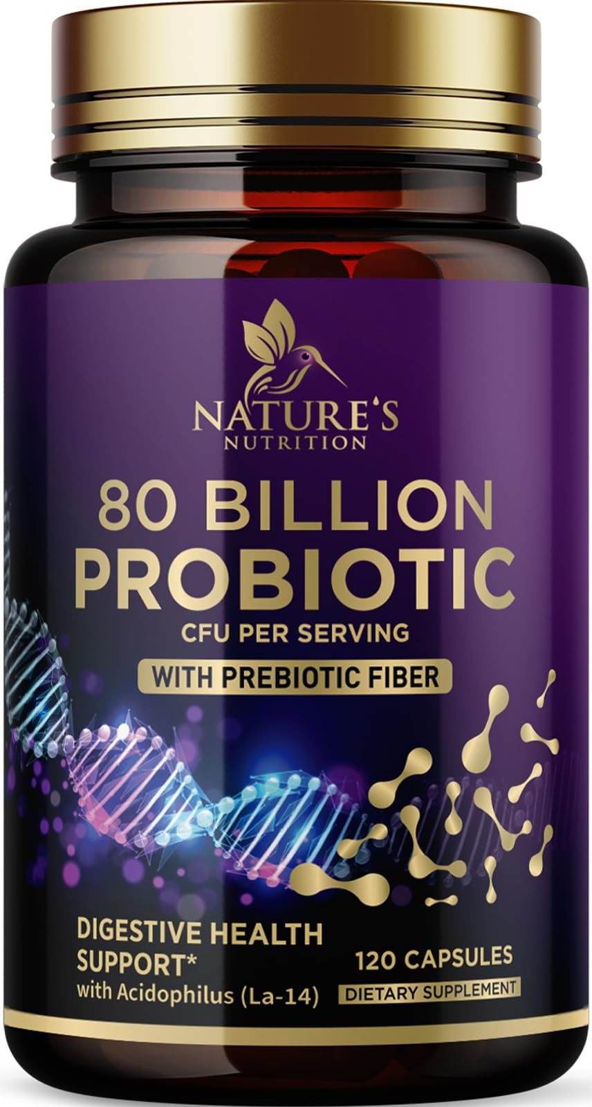 Probiotic Supplement 80 Billion CFU + Prebiotics, Acidophilus Probiotic
