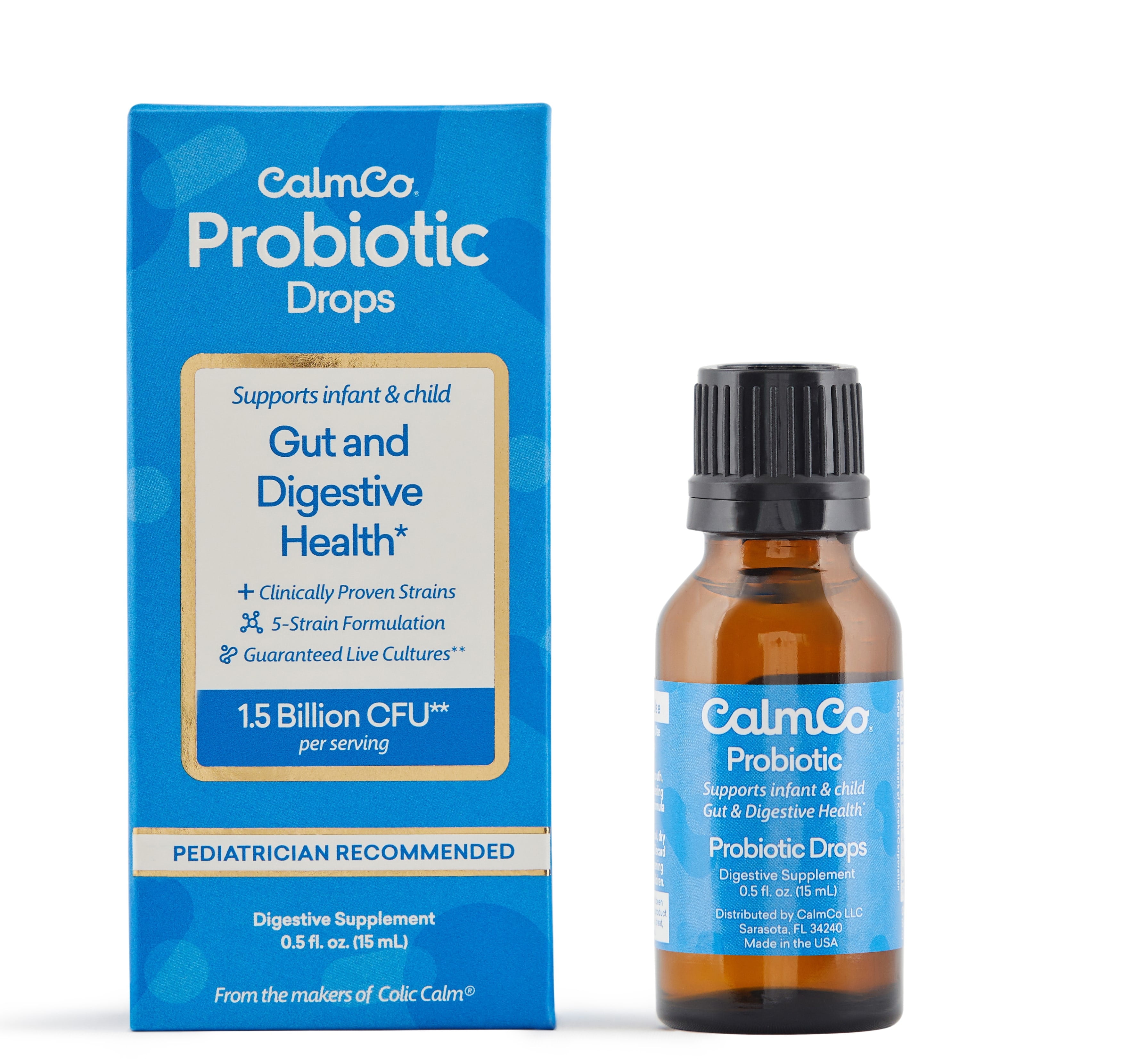 Probiotic Vitamin D Drops, Clinically Proven Strains, May Support Infant & Child Gut and Digestive Health, Powerful Immune Support and Guaranteed Live Cultures, 0.5 fl. Oz. (15 mL), 1pk