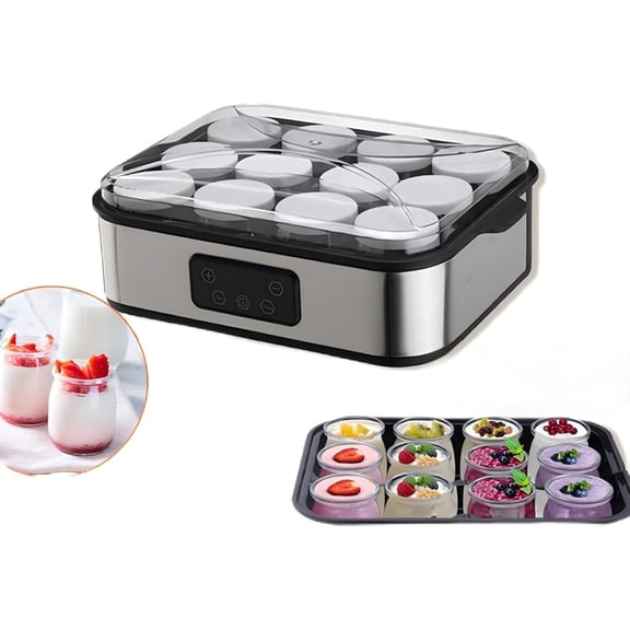Probiotic Yogurt Maker with Temperature Control, Automatic Yogurt Maker Machine 48 Hours Adjustable Time Probiotic Incubator with 12pcs 6oz Glass Jars for Homemade Greek Fermentation