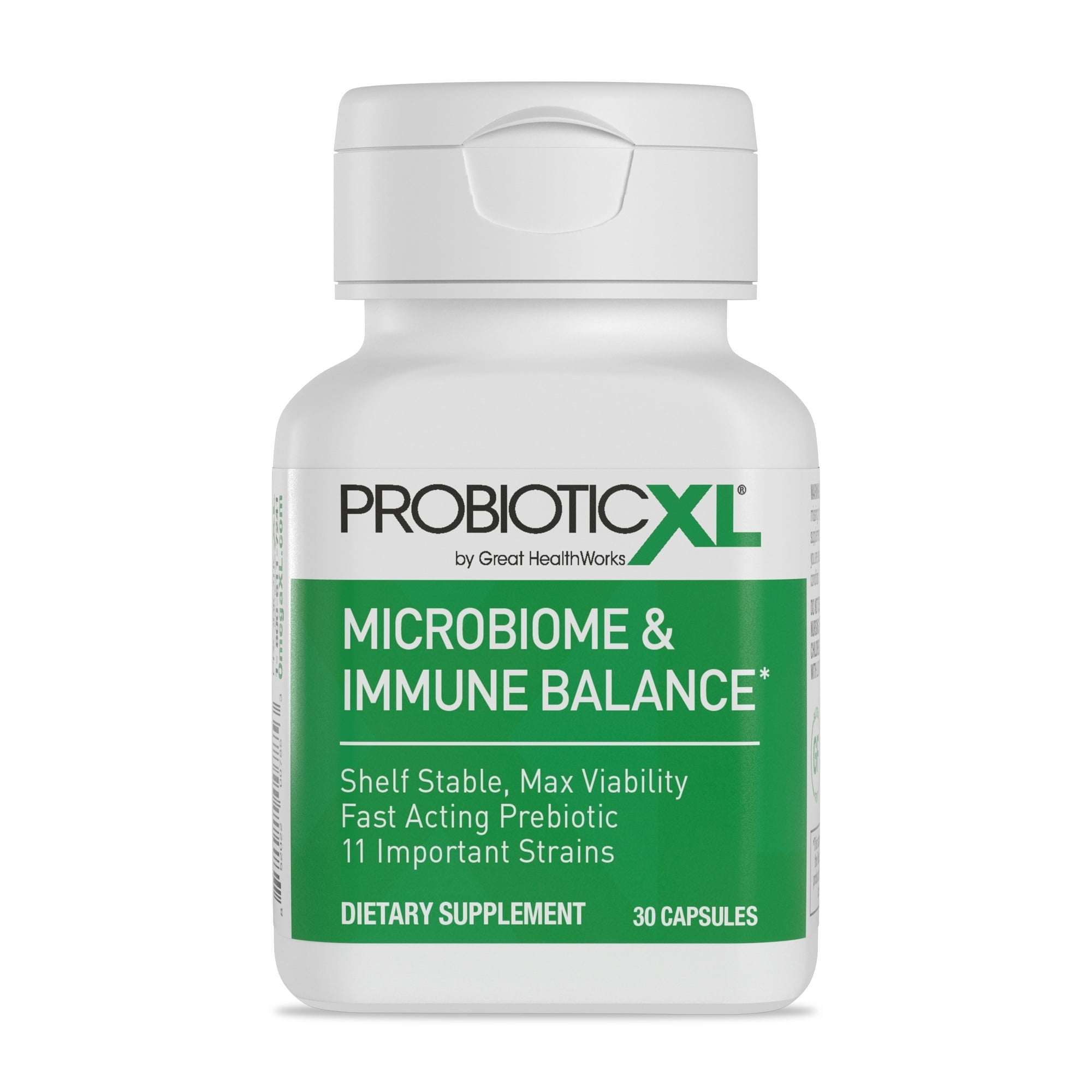 ProbioticXL - Probiotic \u0026 Prebiotic, Shelf Stable - Blend 11 Strains - Promote Healthy Gut Flora Growth, 12.5 Billion CFU - Non-GMO, Gluten-Free - 30 Veggie Caps