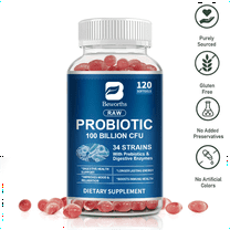 Probiotics 100 Billion CFU - 34 Strains   Organic Prebiotics - Immune, Digestive & Gut Health - for Women & Men - 120ct