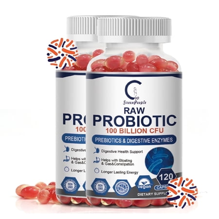 (2 Pack)Raw Probiotics for Women and Men, with Prebiotics and Digestive Enzymes,Digestive & Gut Health by GPGP