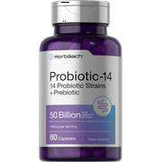 Probiotics 50 Billion CFUs | 60 Capsules | with Prebiotics | by Horbaach