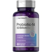 Probiotics 50 Billion CFUs | 60 Capsules | with Prebiotics | by Horbaach