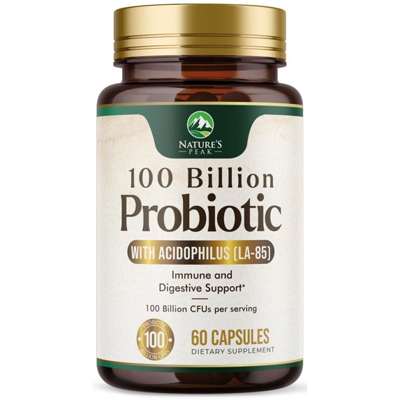 Probiotics 100 Billion CFU Per Serving - 16 Probiotic Strains Prebiotics - Immune Support & Digestive Gut Health Support - Probiotics Supplement, USA Bottled, 60 Capsules