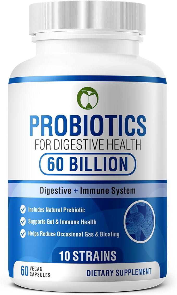 Probiotics for Digestive Health 60 Capsules | 60 Billion CFU ...