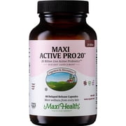 Maxi Health Active Pro 20   Probiotics for Adults, 15 Strains, Digestive Health Support   60 Capsules