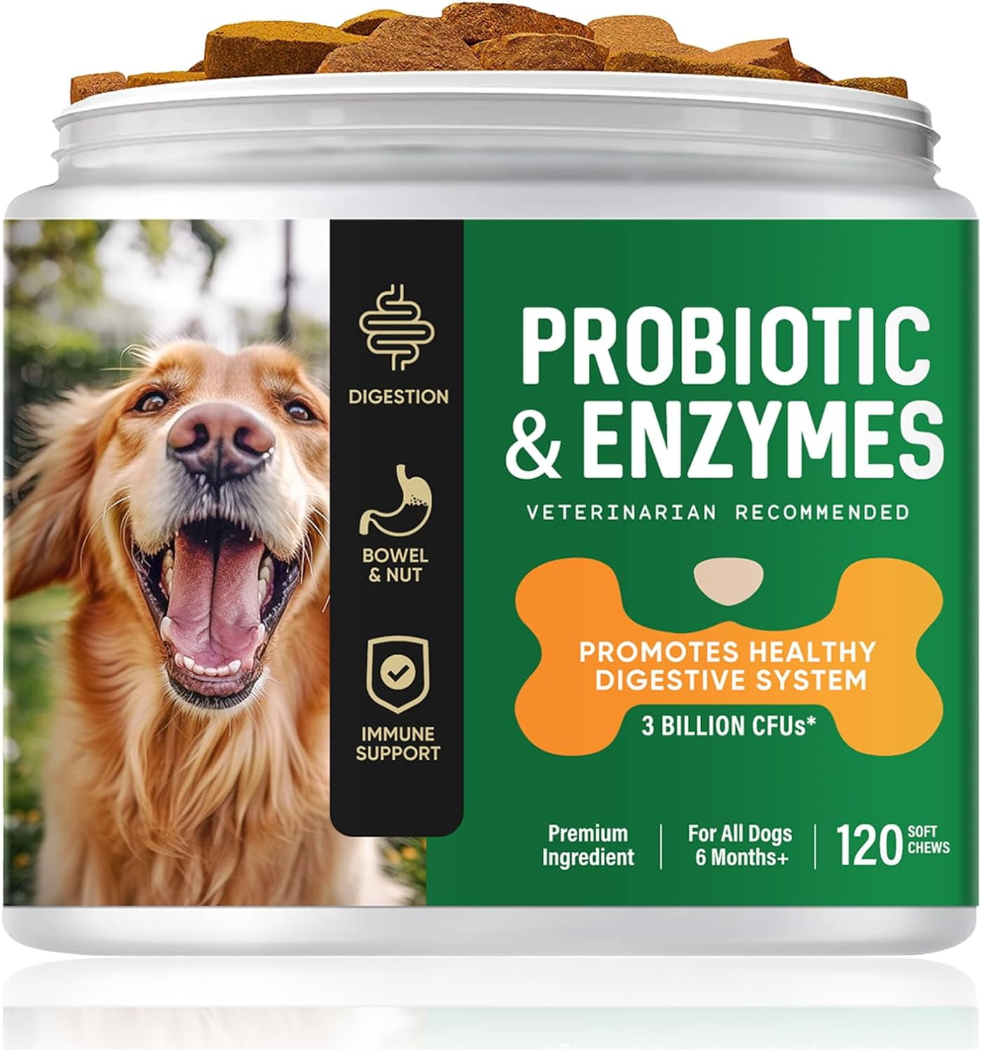 Probiotics for Dogs, Advanced Probiotic Chews for Dogs with Digestive Enzymes, Dog Probiotics