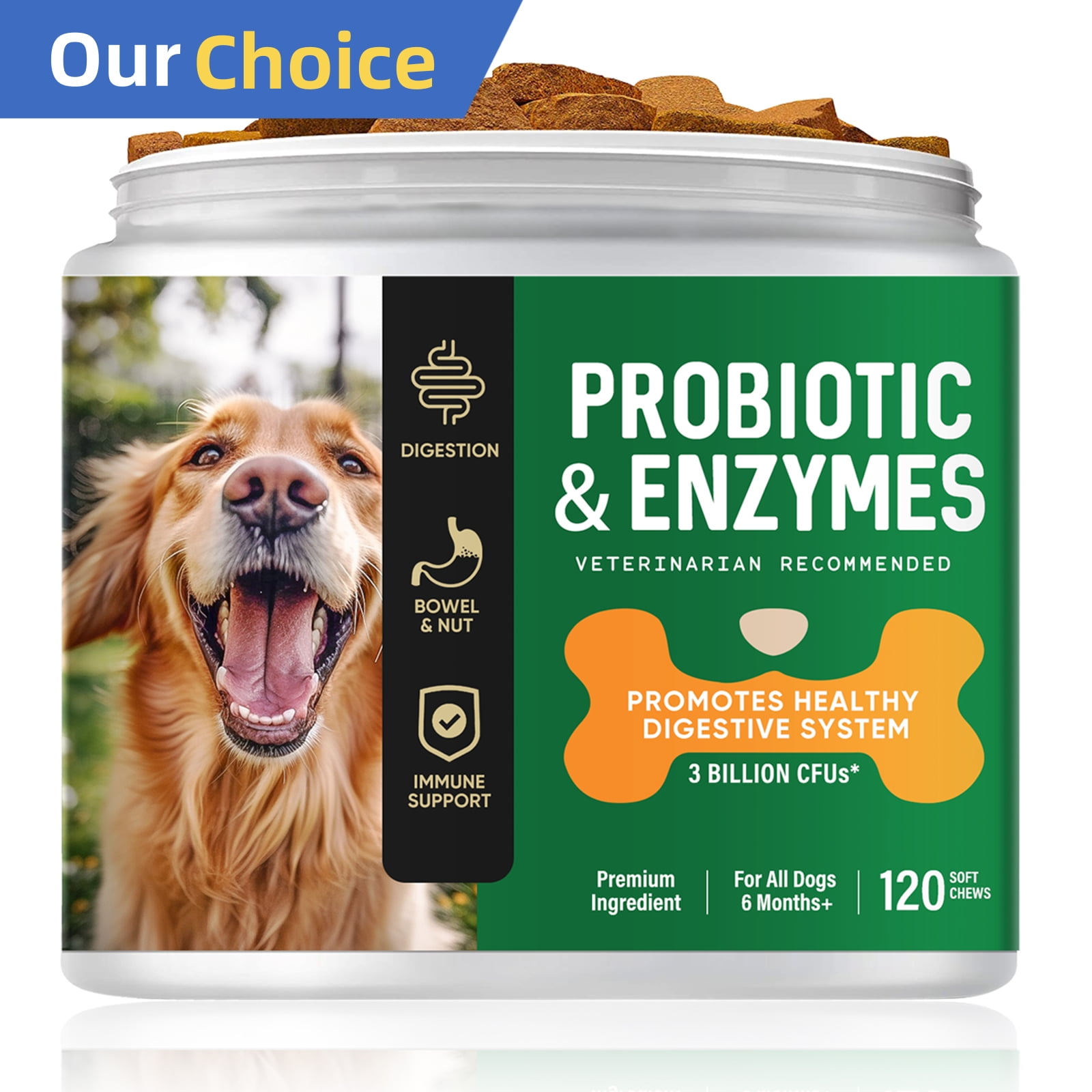 Probiotics for Dogs, Advanced Probiotic Chews for Dogs with Digestive