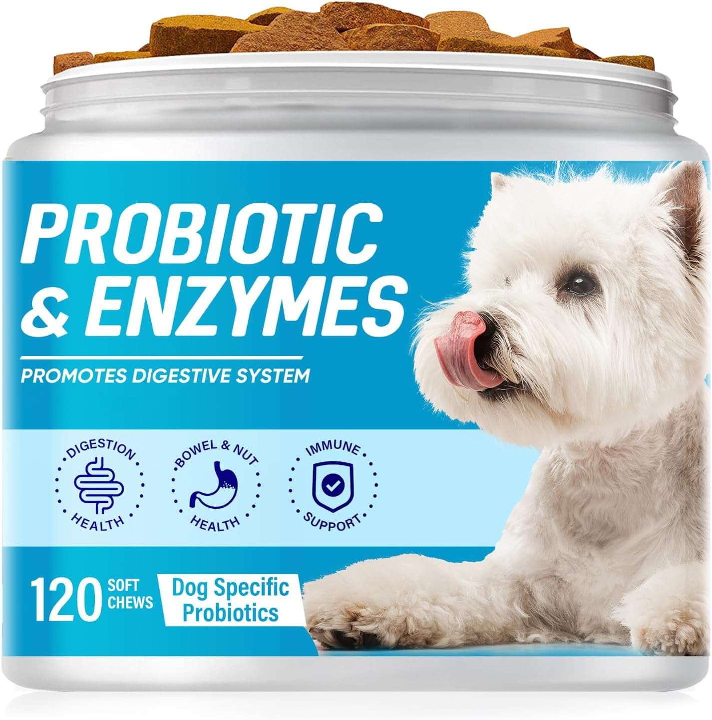 Probiotics for Dogs, Probiotic Chews for Dogs 120 Soft Chews with