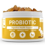 Probiotics for Dogs - Support Gut & Digestive Health, Immune Support - All Nautral Prebiotics, Fiber, Enzymes for Gut Flora - Diarrhea & Bowel Support - Bacon Flavor, 120 Chews, all Size by Lollitin