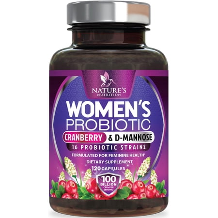 Probiotics for Women 100 Billion CFU - 16 Unique Strains, Daily Prebiotics Cranberry & Lactobacillus, PH Balance, Digestive & Gut Health, Vaginal & Immune Support Women's Probiotic - 120 Capsules