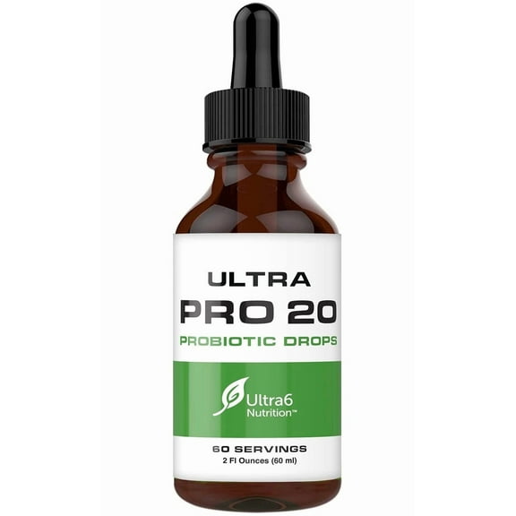 Ultra6 Nutrition Probiotics for Women, Men and Kids - 20 Strain Liquid Probiotic Supplement for Digestive & Gut Health