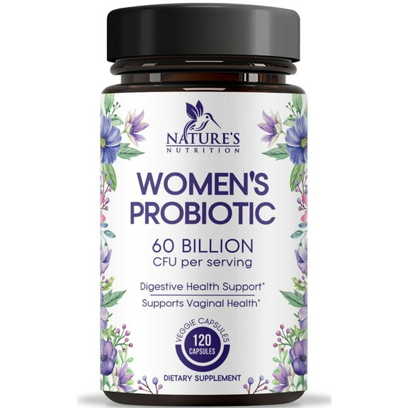 Probiotics for Women's Digestive Health - 60 Billion CFU - 16 Unique Strains, Cranberry & D-Mannose Prebiotic for Vaginal PH Balance, Urinary UT Health, Womens Probiotic, Bottled in USA, 120 Capsules