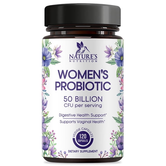 Probiotics for Women - Probiotic Blend 50 Billion CFU Per Cap - 16 Feminine Health Strains Women's Probiotic - Prebiotic for Vaginal PH Balance, Urinary UT Health Support - Bottled USA - 120 Capsules