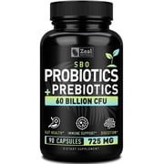 Zealot Probiotics & Prebiotics 60 Billion CFU, 7 Strains with SBO Spores, 90 Capsules