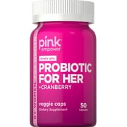 Probiotics for Women | 50 Veggie Capsules | 5 Billion CFU | Plus Cranberry | by Pink