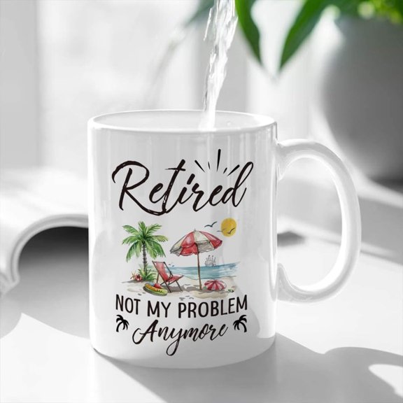 Not My Problem Any More Mug Happy Retirement Gift for Women, Going Away Gift for Mom Wife Sister Nurse, Funny Retirement Goodbye Gifts for Coworkers, Leaving Farewell Gifts for Friends