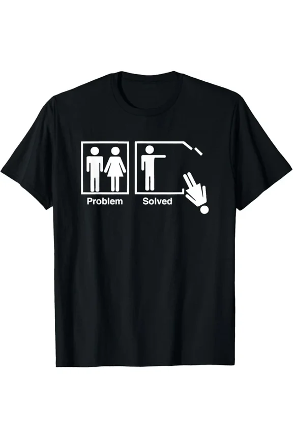 Problem Solved Clever Saying Casual Graphic T-shirt