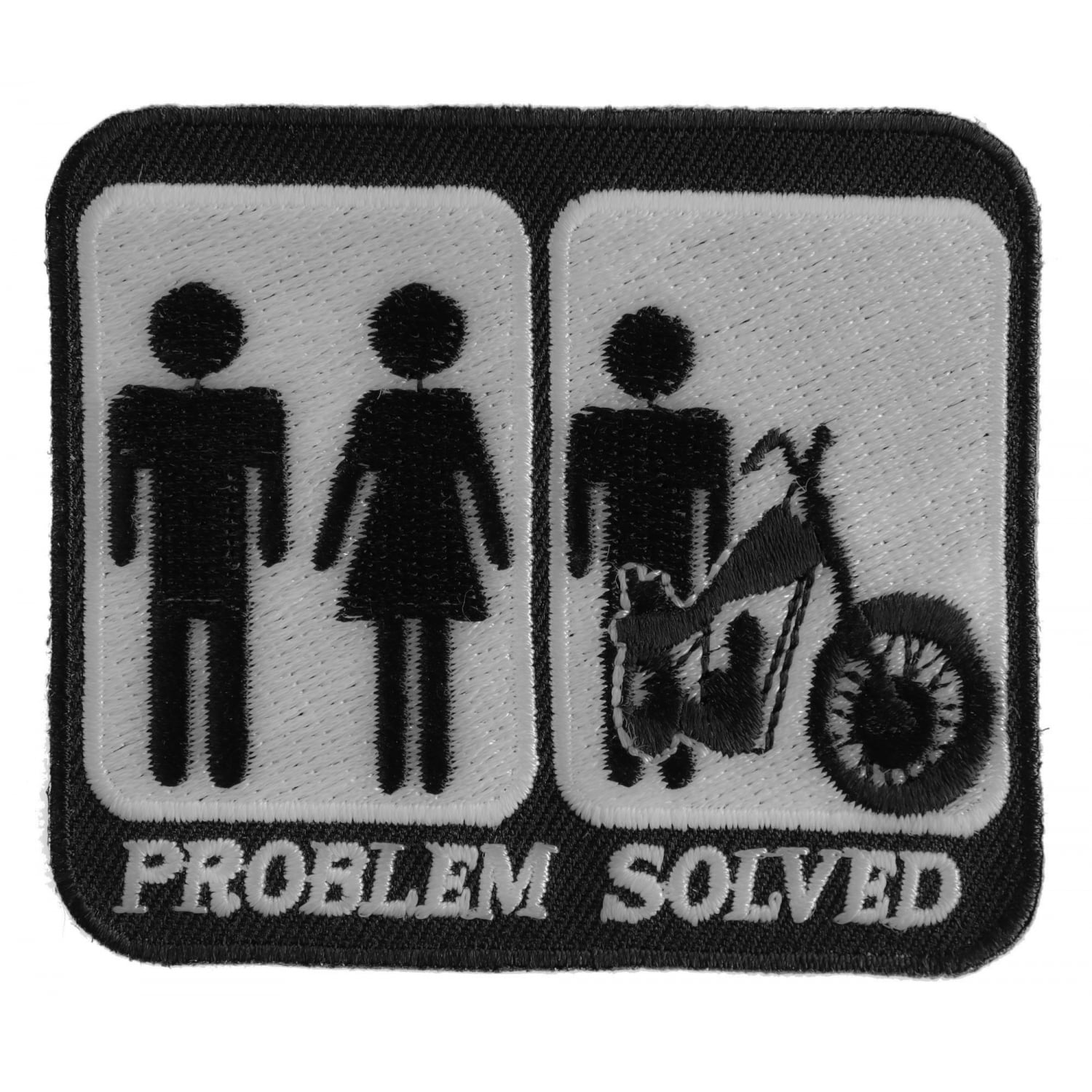 Solved Problem Patch Problem Solved Marriage and Motorcycle Funny Biker Patch - Walmart.com