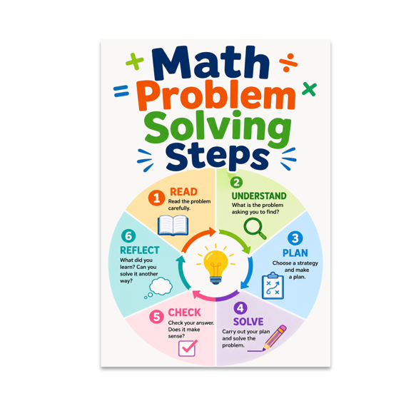 Problem-Solving Grid Chart - Educators and Students - 13x19 Poster Print