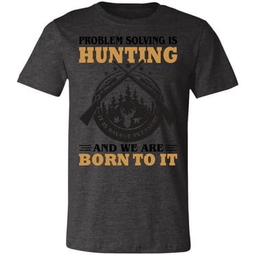 Funny Hunter Problem Solving Men's T-Shirt - Humor Gift, 100% Cotton, Olive Green