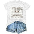 thumbnail image 1 of I'm The Problem T-Shirt Retro Steer Skull Western Shirts Country Music Tees Cowgirl Graphic Cowboy Tops,short sleeve casual shirts for women,womens short sleeve shirts casual, 1 of 9