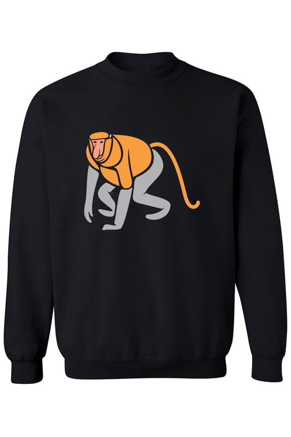 Proboscis Monkey Design  Sweatshirt Men -Image by Shutterstock, Male Large