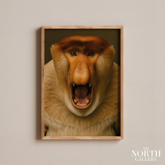 Proboscis Monkey Jungle Portrait Wall Art Decor Unframed Paper Print