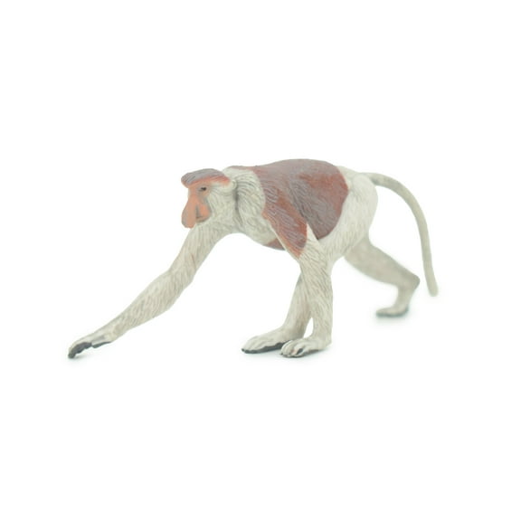 Proboscis Monkey, Long-Nosed Monkey, Hand Painted, Educational, Rubber Primate, Realistic Figure, Lifelike, Gift, 3" SF66 B16
