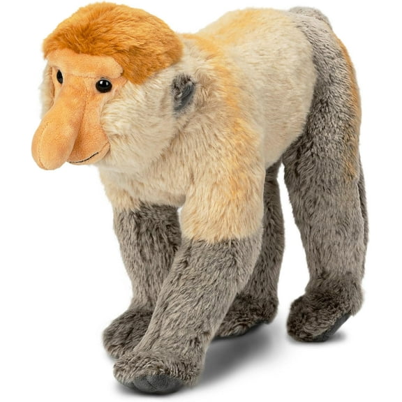 Proboscis Monkey Stuffed Animal, Stuffed Plush Cuddle Toy, Nasalis Larvatus Monkey Toy (16 Inch)
