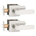 thumbnail image 1 of Knobelite 10 Pack Brushed Nickel Passage Door Levers for Closets and Hallway, Moden Square Keyless Door Handle Set with Satin Nickel Finish, Non-Locking Interior Door Knobs, 1 of 6